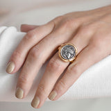 Estate 18kt & Silver Ancient Roman Style Coin Ring