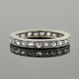 Edwardian French Platinum & Rose Cut Diamond Eternity Band .65ctw