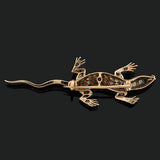 Victorian 18kt Sterling Rose Cut Diamond Salamander Pin 1ctw