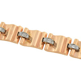 Retro 14kt Gold & Diamond Heavy Link Bracelet