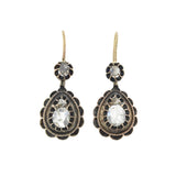 Victorian 14kt/Sterling Rose Cut Diamond Earrings 0.80ctw