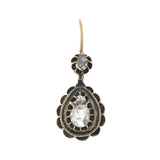 Victorian 14kt/Sterling Rose Cut Diamond Earrings 0.80ctw