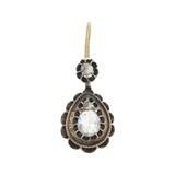Victorian 14kt/Sterling Rose Cut Diamond Earrings 0.80ctw