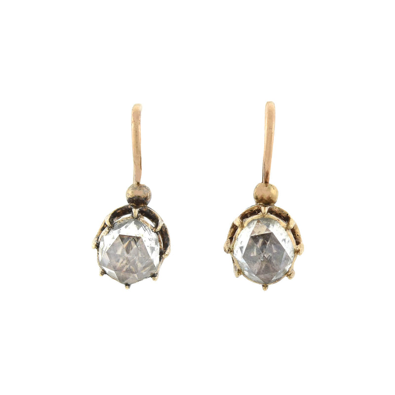 Vintage | Antique Victorian Silver and Gold Diamond Earrings at Voiage  Jewelry