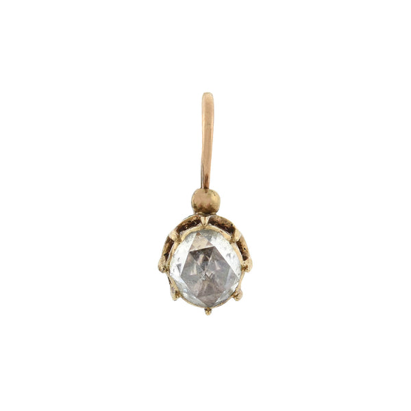 Victorian 14kt + Rose Cut Diamond Drop Earrings 1.20ctw