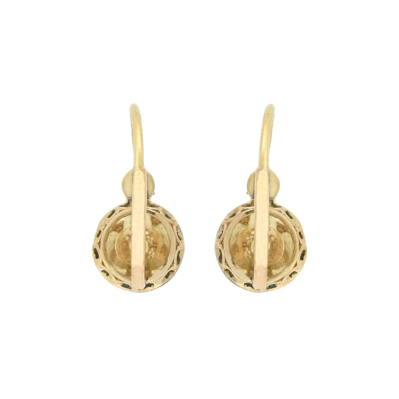 Victorian 18kt/Sterling Silver French Rose Cut Diamond Earrings 0.70ctw