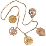 Victorian English 9kt Rose Gold Multi-Medallion Pendant Necklace