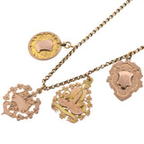 Victorian English 9kt Rose Gold Multi-Medallion Pendant Necklace