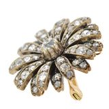 Victorian 14kt/Sterling Diamond Flower Pin/Pendant 1.25ctw