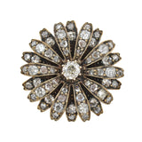 Victorian 14kt/Sterling Diamond Flower Pin/Pendant 1.25ctw