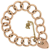 Victorian 9kt/14kt Link Bracelet with Padlock Heart Clasp 11.4dwt
