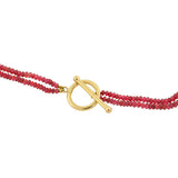 Estate 14kt Faceted Rubellite Bead 2-Strand Necklace