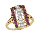 Edwardian 14kt & Platinum Diamond & Ruby Ring
