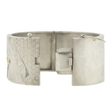 Victorian Sterling Silver Mixed Metals Bangle Bracelet