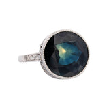 Art Deco Sapphire Filigree Ring 6.38ctw
