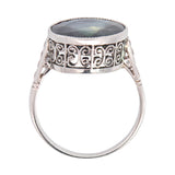 Art Deco Sapphire Filigree Ring 6.38ctw