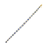 Victorian 15k No Heat Ceylon Sapphire Link Bracelet 15+ctw