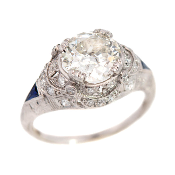 Art Deco Platinum Diamond Ring 2.03ctw