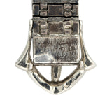 Art Deco Sterling White + Blue Paste Crystal Belt Buckle Motif Line Bracelet