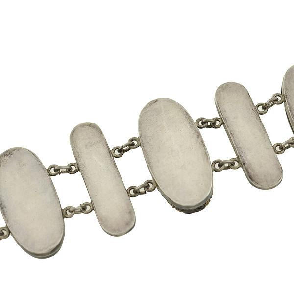 Victorian Silver Shakudo Mixed Metals Link Bracelet