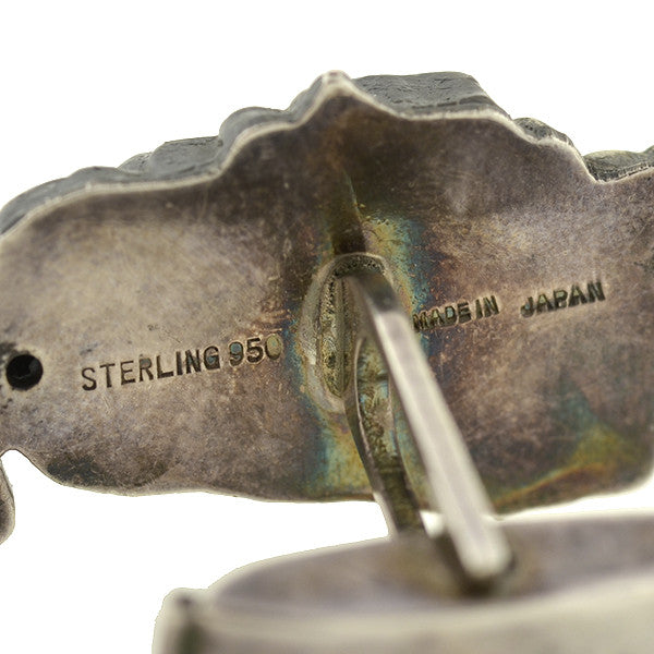 Victorian Japanese Sterling Figural Shakudo Cufflinks