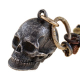 Victorian Mixed Metals Shakudo Chain + Skull Locket Fob Necklace 20.25"