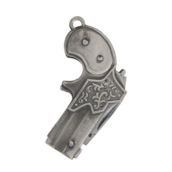 Victorian Silver Plated Pistol Pocketknife Fob