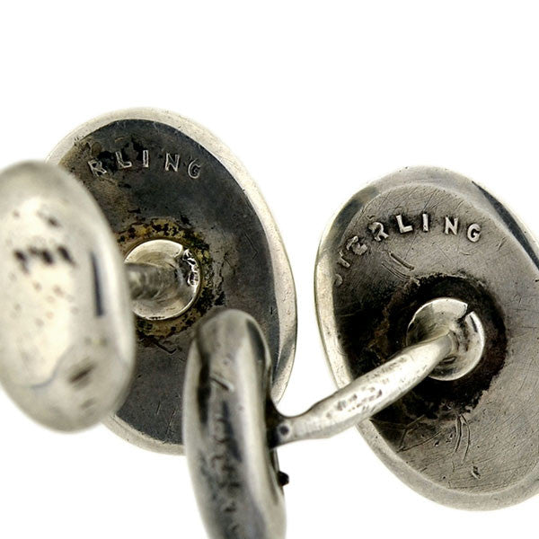 Late Victorian Sterling Horseshoe & Horse Bit Motif Cufflinks