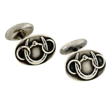 Late Victorian Sterling Horseshoe & Horse Bit Motif Cufflinks