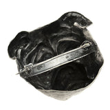 Late Victorian Large Silver Plated British Bulldog Head Pin