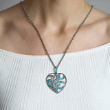 Victorian Silver Persian Turquoise Open Heart Pendant
