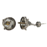 Art Deco Chinese Silver Plated Vinaigrette Basket Earrings