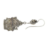 Art Deco Chinese Silver Plated Vinaigrette Basket Earrings