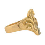 Late Victorian 14kt & Diamond Cigar Band Snake Ring