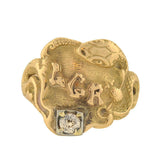 Late Victorian 14kt & Diamond Cigar Band Snake Ring