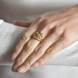 Late Victorian 14kt & Diamond Cigar Band Snake Ring