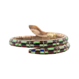 Art Deco Gold Filled Enameled Flexible Wrap-Around Snake Bracelet