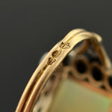 Victorian 18kt Sterling Opal & Rose Cut Diamond Ring