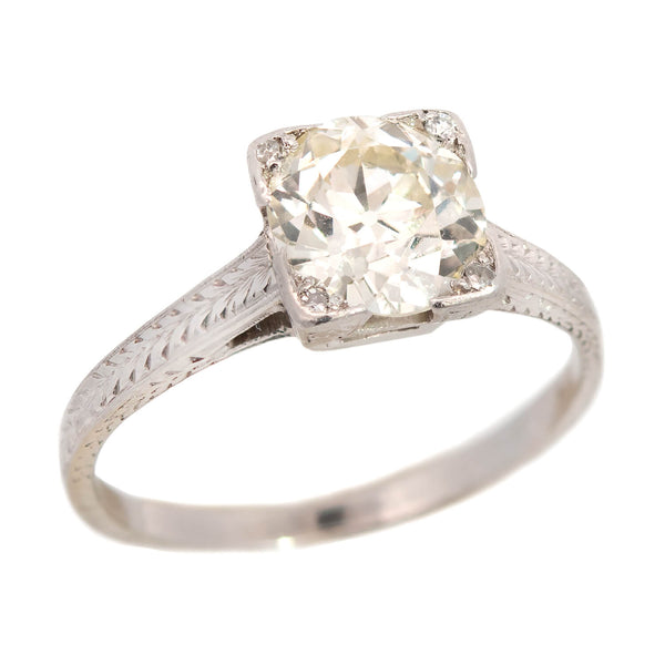 Art Deco Platinum & Diamond Engagement Ring 1.14ct