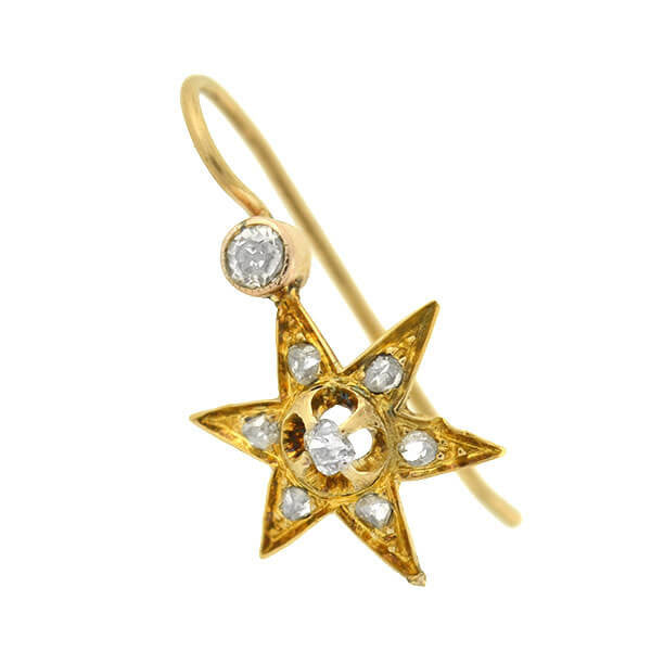 Victorian Petite 14kt Diamond Star Earrings