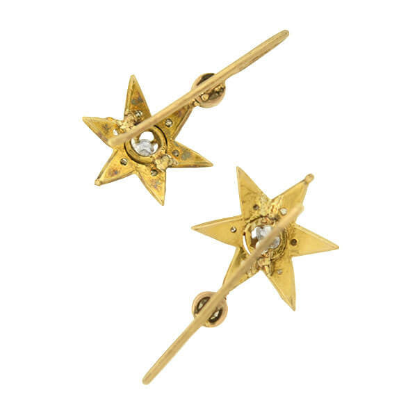 Victorian Petite 14kt Diamond Star Earrings