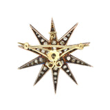 Victorian 18kt/Sterling + Diamond Starburst Pin/Pendant 4.50ctw