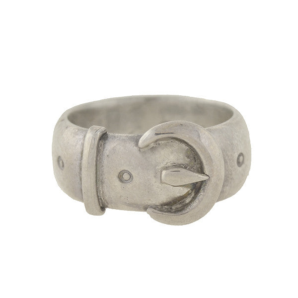 Victorian English Sterling Silver Buckle Ring