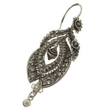 Victorian Dramatic Sterling Canetille Filigree Wirework Earrings