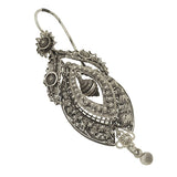 Victorian Dramatic Sterling Canetille Filigree Wirework Earrings