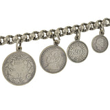Late Victorian Antique Silver Coin Compilation Bracelet