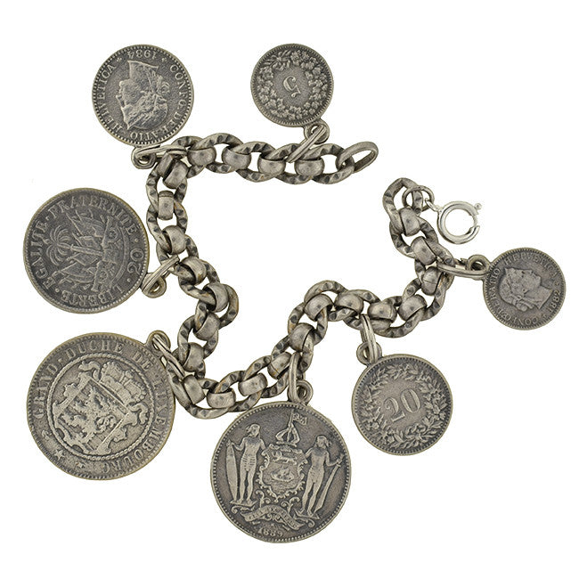 900 Silver Puerto Rican Coin Bracelet