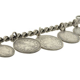 Late Victorian Antique Silver Coin Compilation Bracelet