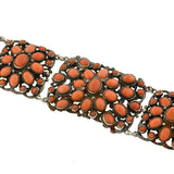 Arts & Crafts Era Sterling & Natural Coral Bracelet