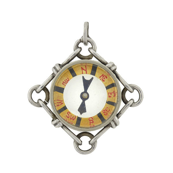 Late Victorian Sterling Compass Pendant/Charm